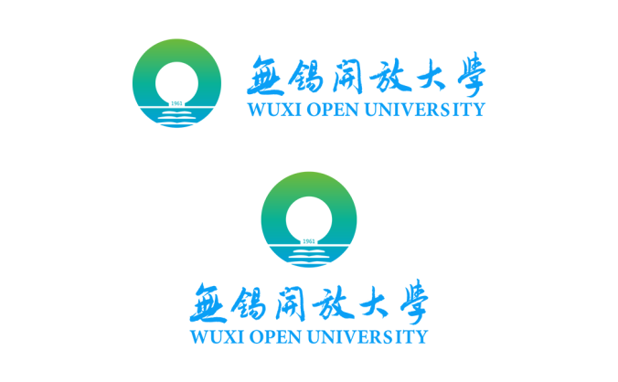 無錫開放大學校徽標志矢量圖