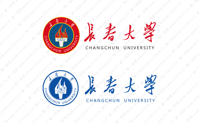 長春大學校徽標志矢量圖