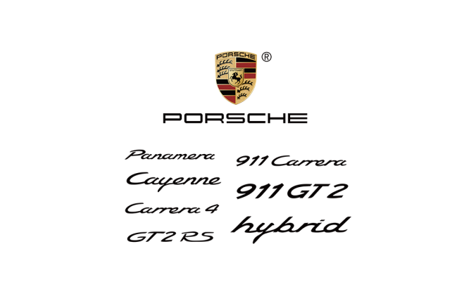 PORSCHE保時捷車型logo矢量圖